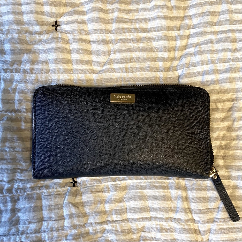 Kate Spade Laurel Way Black Saffiano Leather Wallet